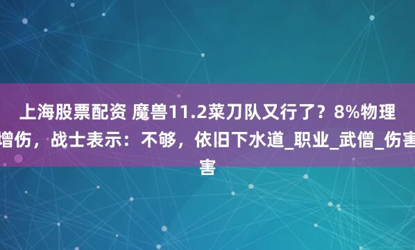 上海股票配资 魔兽11.2菜刀队又行了？8%物理增伤，战士表示：不够，依旧下水道_职业_武僧_伤害